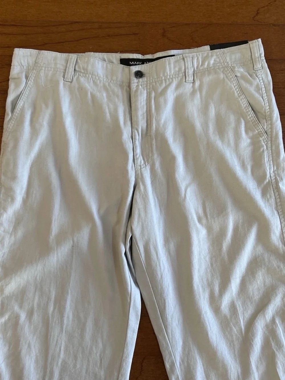NEW Marc Anthony Linen Blend Slim Gray Pants Drawstring Men's 40x30 Dadcore